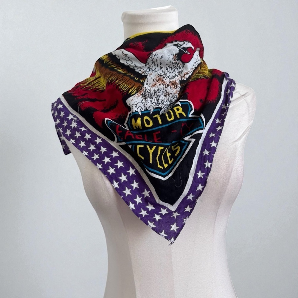 Vintage Biker Eagle Bandana Scarf – Motorcycle Graphic